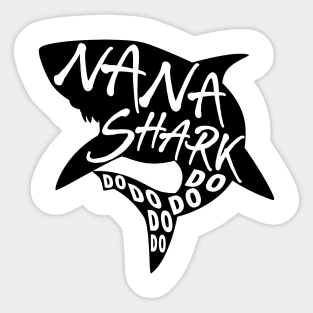 Nana Shark (Baby Shark) - Minimal Lyrics Shirt Sticker